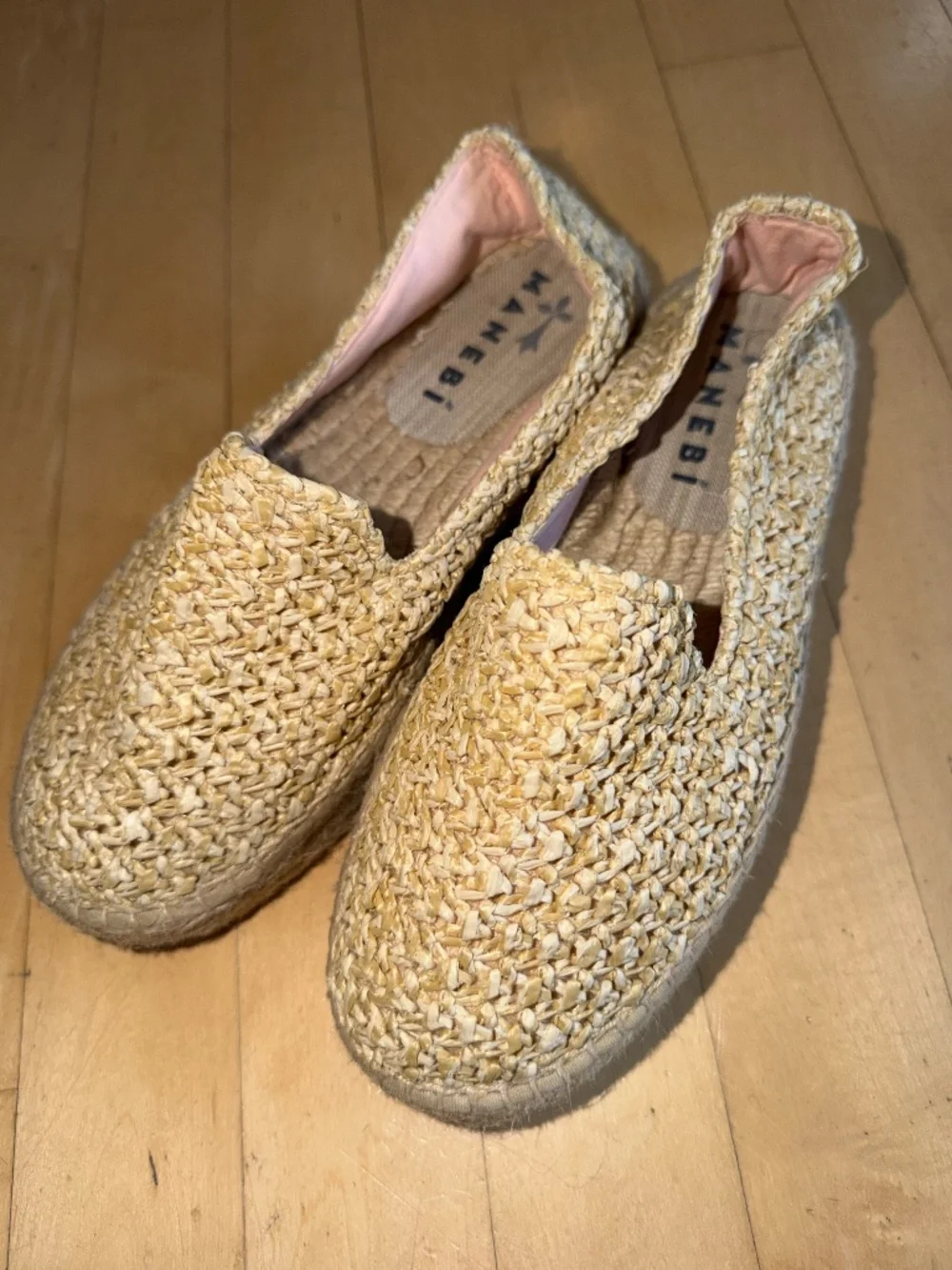 MANEBI Rafia woven double sole espadrille, 36 (7)  GD1294